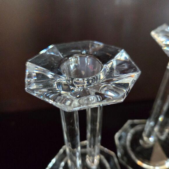 LENOX Fine Crystal 6" Candlesticks Pillars Set Of 2 Made In Germany XLNT Cond! - Picture 2 of 8